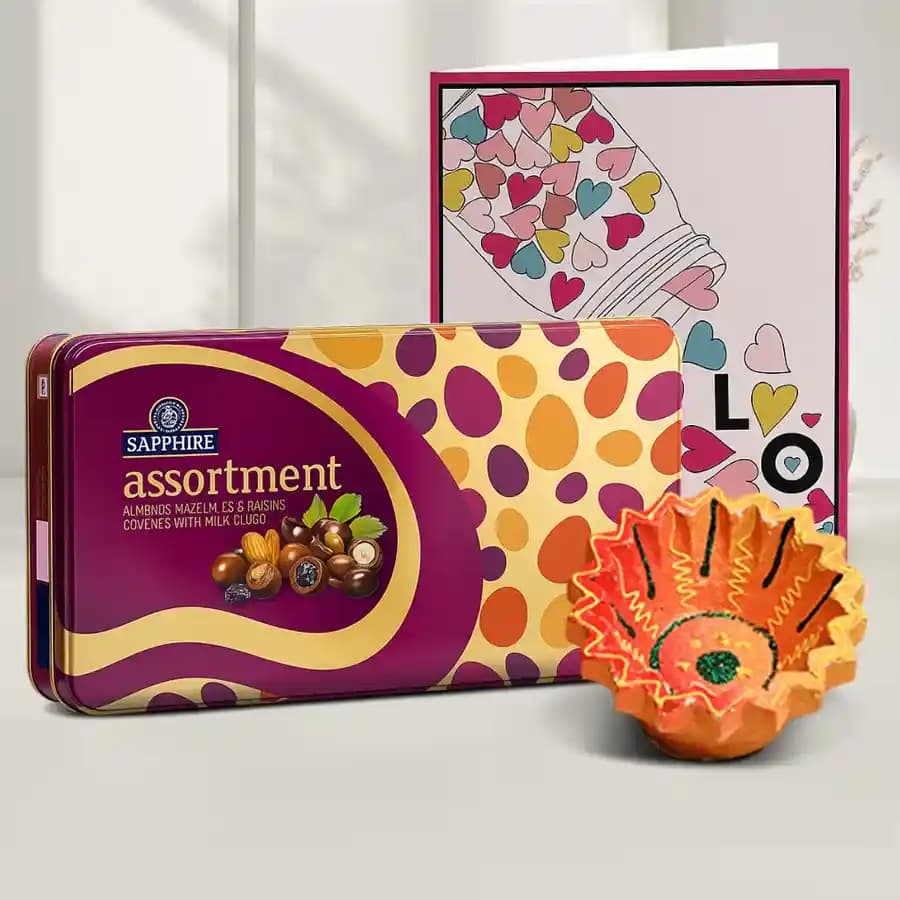 Sweet Greetings Diwali Chocolates N Card