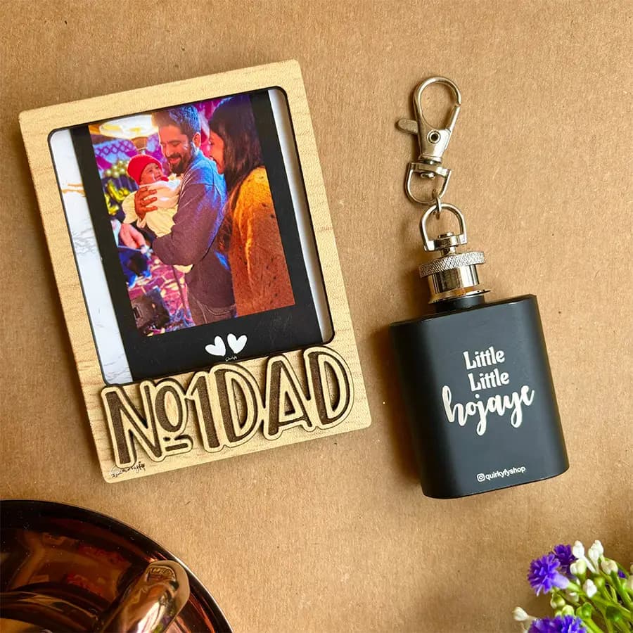 Dad Special Personalized Frame N Hip Flask Duo