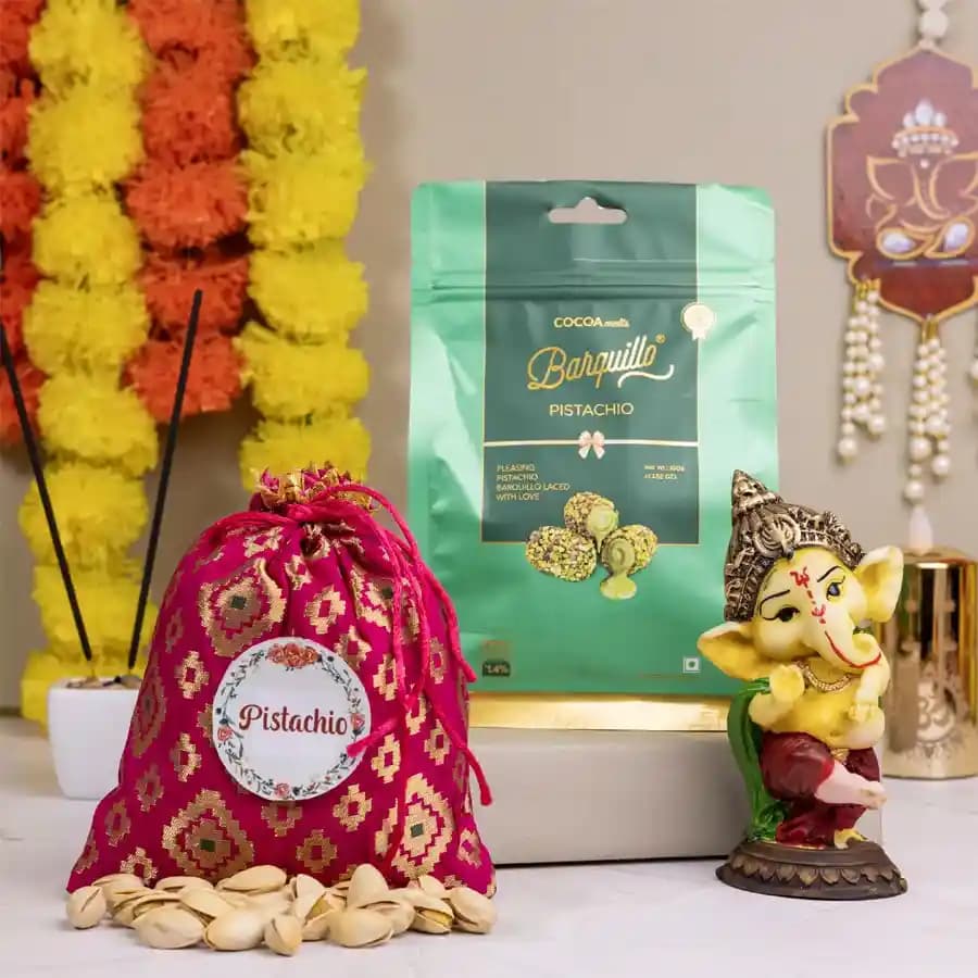 Pistachio Delight N Dancing Ganesh Gift Set