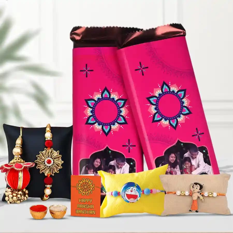 Personalized Family Fun Rakhi Combo