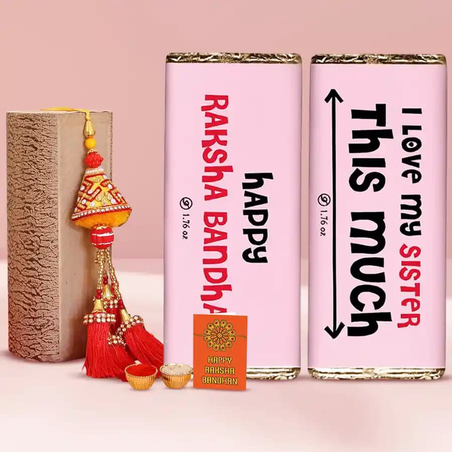 Sisterly Rakhi n Personalized Chocolate Magic