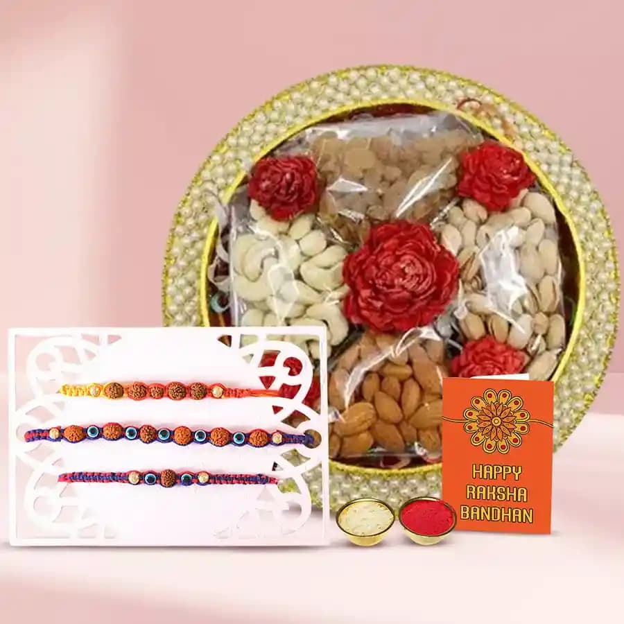 Unbox Dry Fruits r Rudrakhsha Rakhi