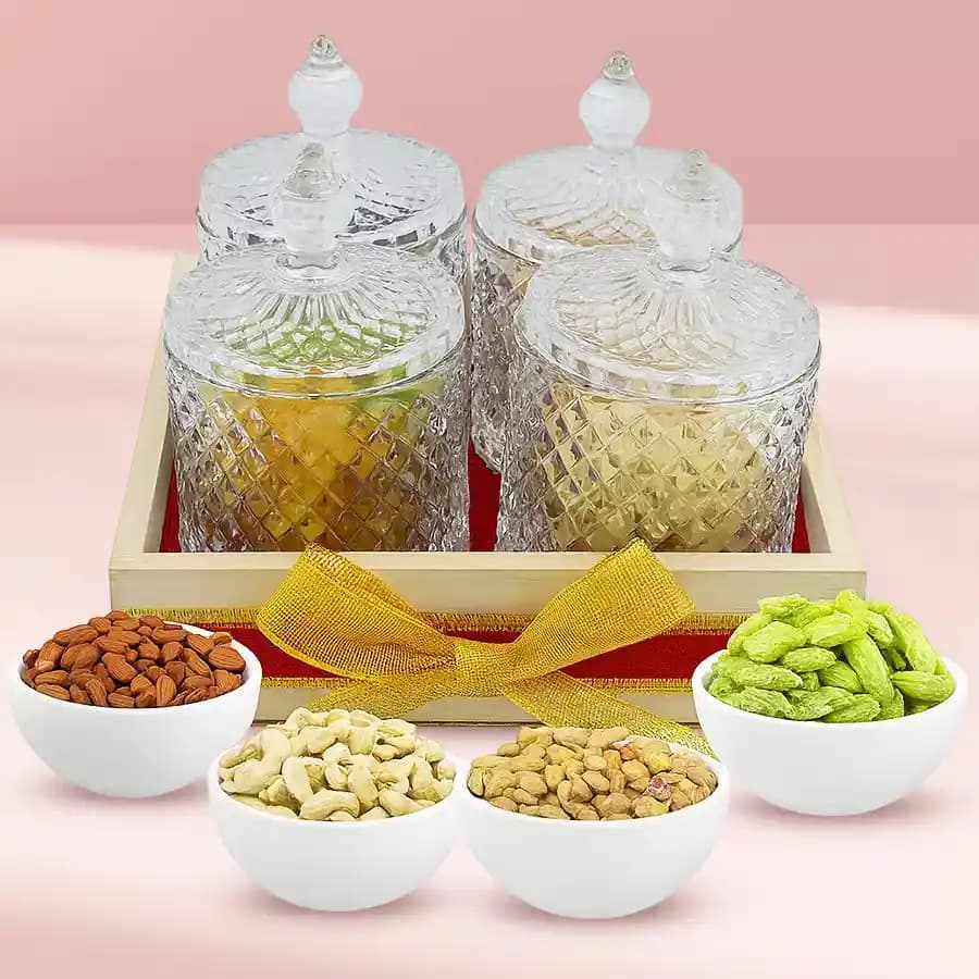 Appealing Glass Jar of Dry Fruits